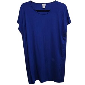 Chico's Tunic Top Classic Women's Size 2 / Large Royal Blue Shirt Tee Rayon